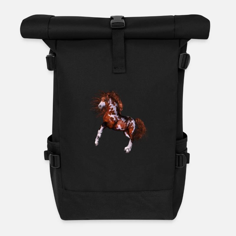 Native Horse - Rolltop Rucksack - Schwarz