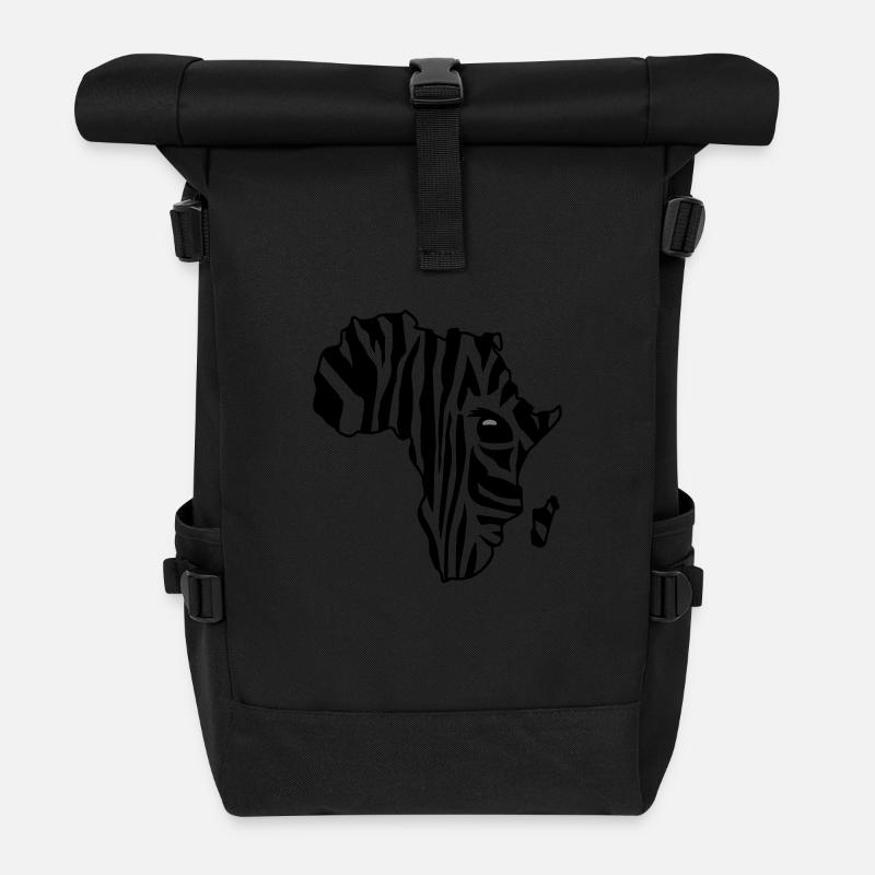 Zebra Afrika / Africa zebra (2c) - Rolltop Rucksack - Schwarz