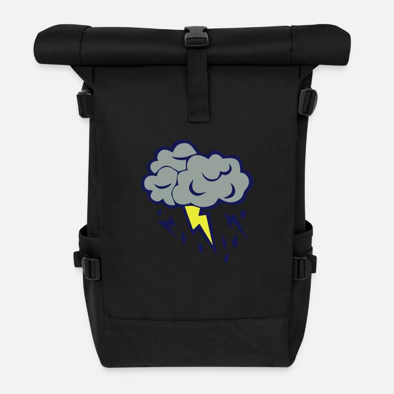 Wolke Wolke Gewitter regen 606 - Rolltop Rucksack - Schwarz