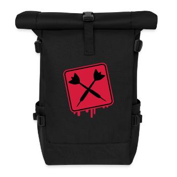 darts_logo_wu2 - Rolltop Rucksack - Schwarz - Vorne