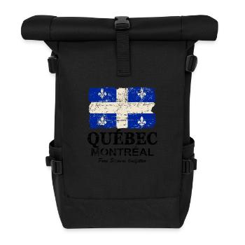 Québec Flag - Canada - Vintage Look - Sac à dos roll top - noir - Devant