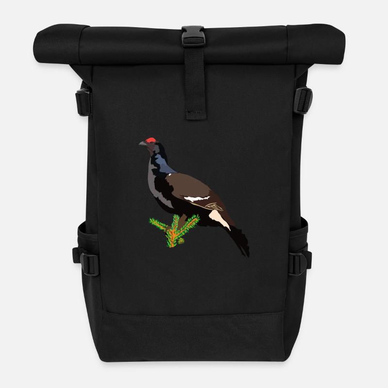 Birkhuhn - Rolltop Rucksack - Schwarz