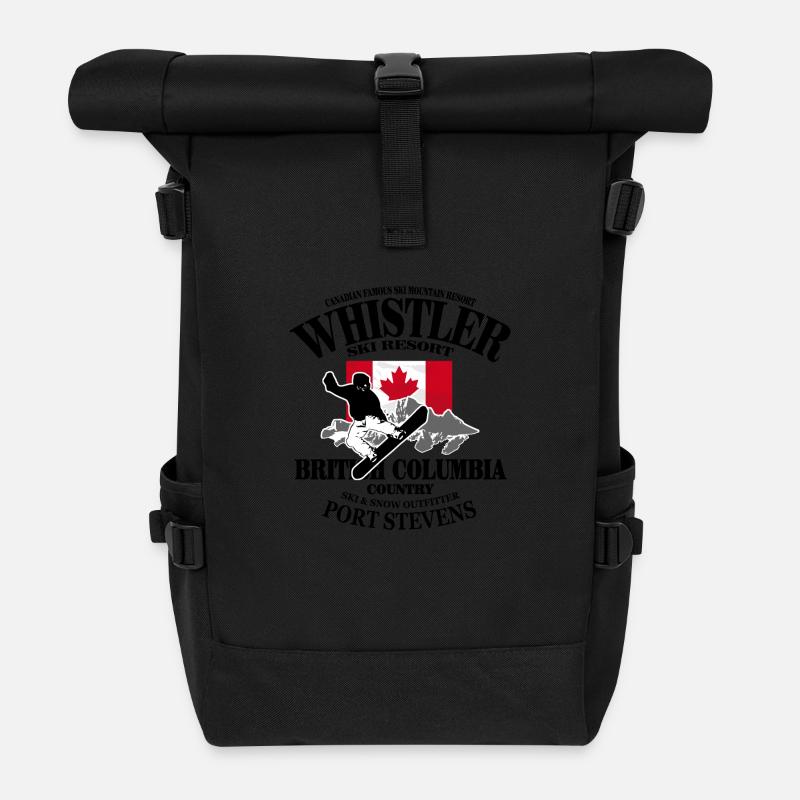 Canada - Snowboarding - Rolltop Rucksack - Schwarz
