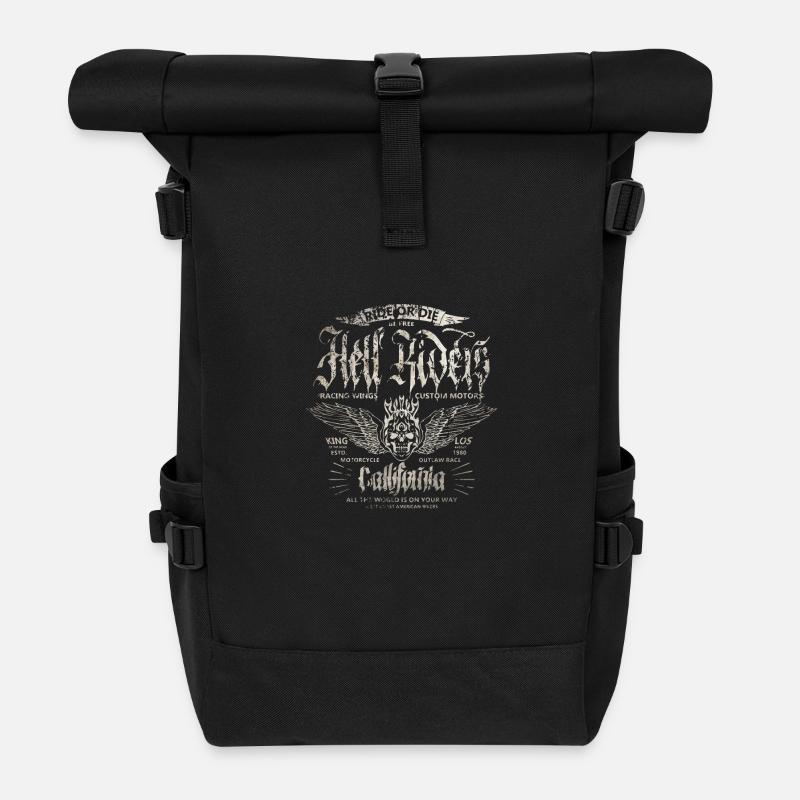 Biker Hell Riders California Chopper - Rolltop Rucksack - Schwarz