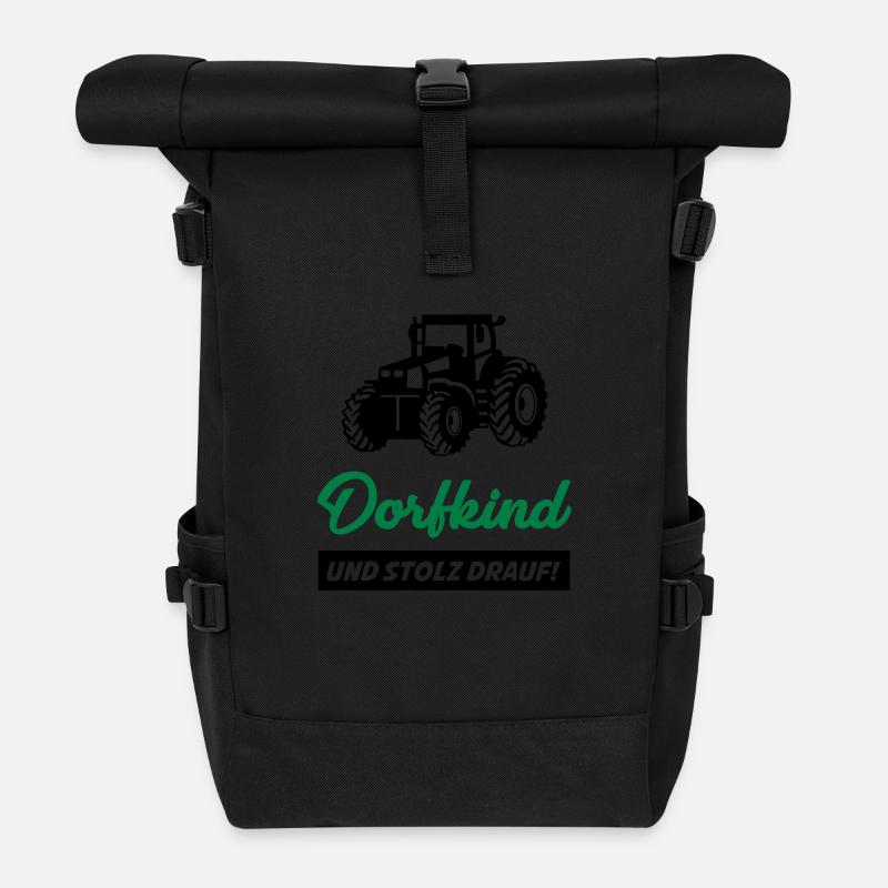 dorfkind_02 - Rolltop Rucksack - Schwarz