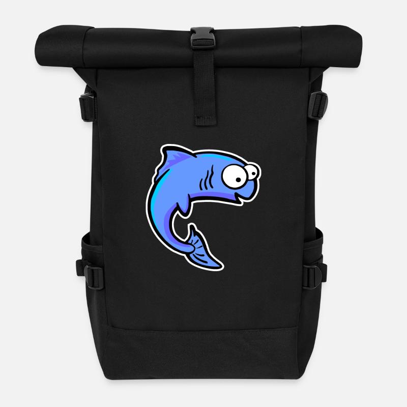 Fisch Forelle Lachs - Rolltop Rucksack - Schwarz