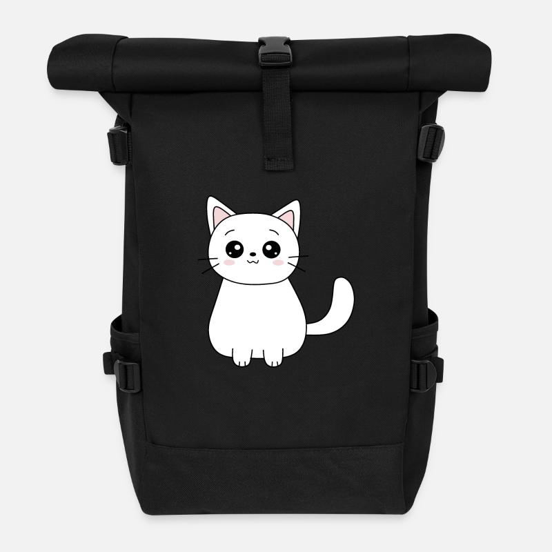 Kawaii Katze Kätzchen Geschenkideen Weihnachten - Rolltop Rucksack - Schwarz