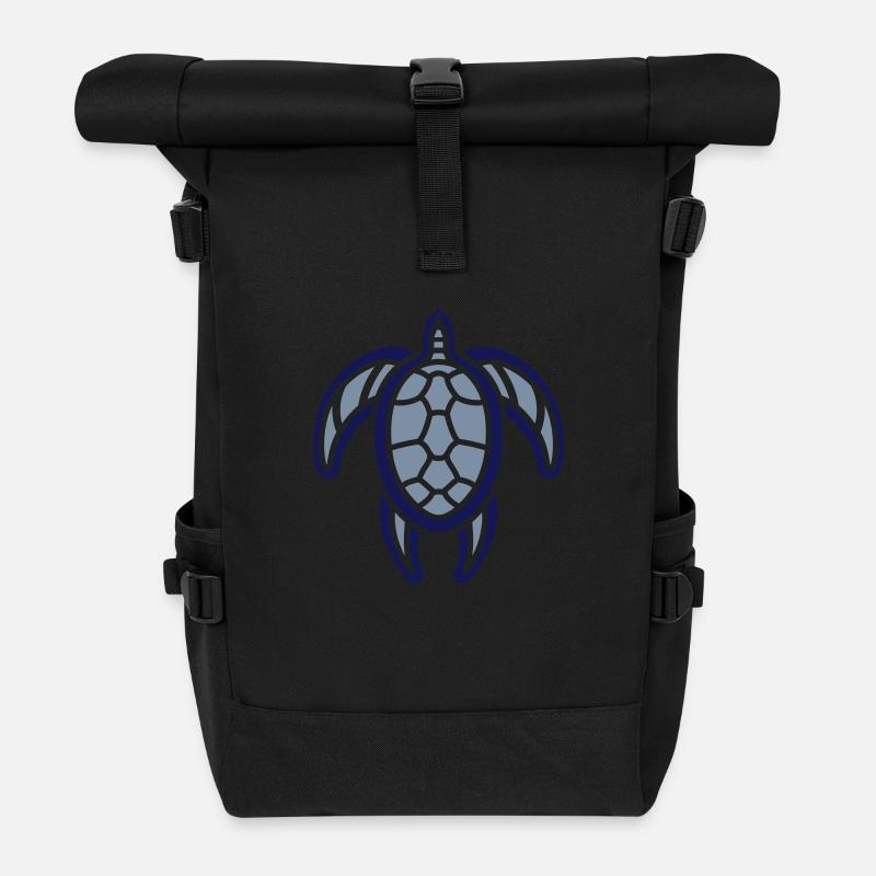 wee turtle - Roll Top Backpack - black