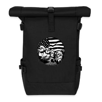 Mont Rushmore USA drapeau street art pochoir - Sac à dos roll top - noir - Devant