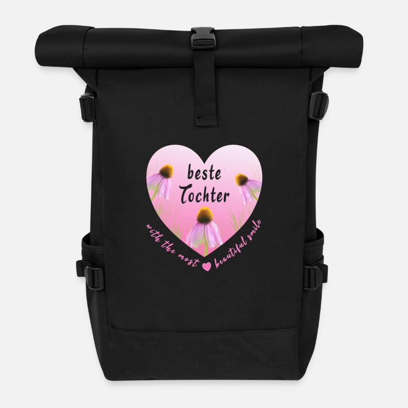 beste Tochter - Rolltop Rucksack - Schwarz