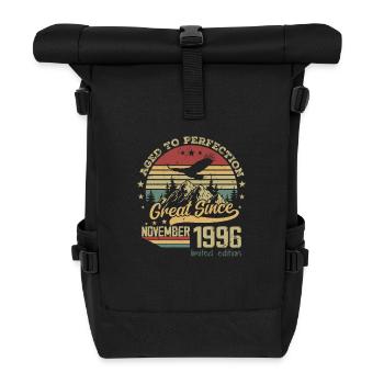 28 Jahre alt bis zur Perfektion gealtert geboren: November 1996 - Rolltop Rucksack - Schwarz - Vorne