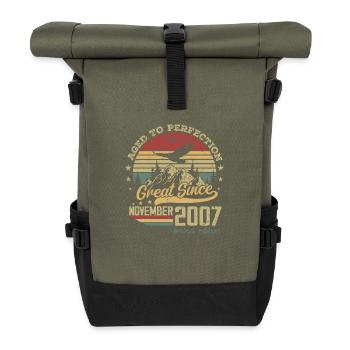 17 Year Old Aged to Perfection Born: November 2007 - Roll Top Backpack - olive/black - Front