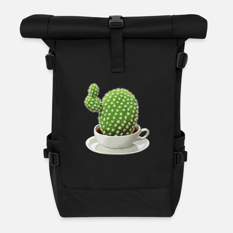 Cactus café - Sac à dos roll top - noir