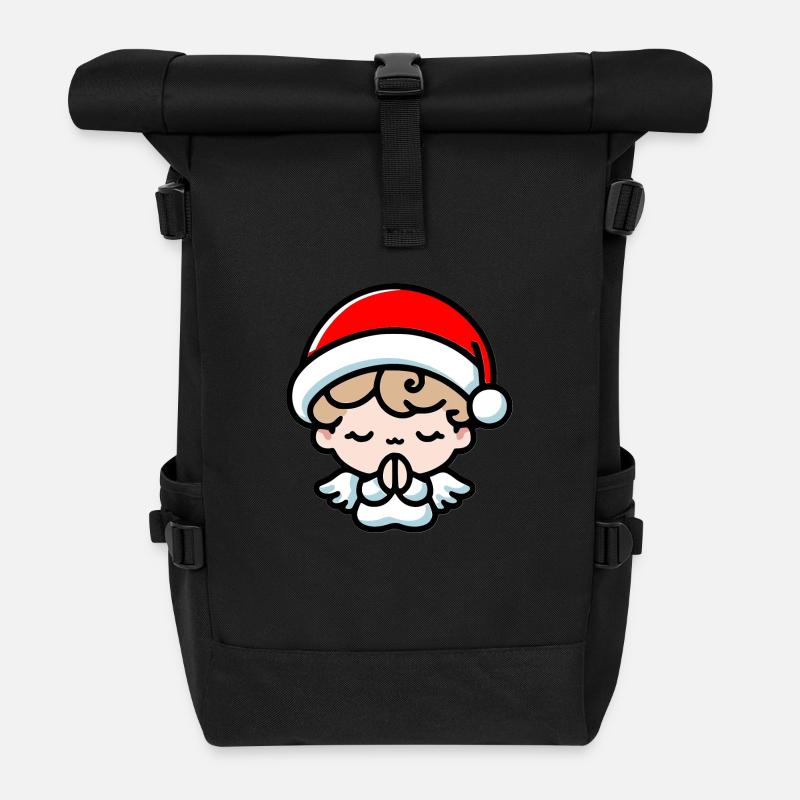 Christmas Angel - Roll Top Backpack - black