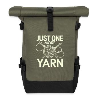 Wolle statt Worte - Rolltop Rucksack - Olive/Schwarz - Vorne