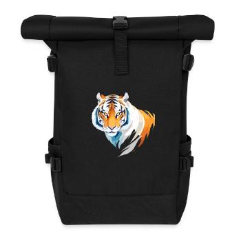 Tiger Vector Art with Vibrant Colour Illustration - Roll Top Backpack - black - Front