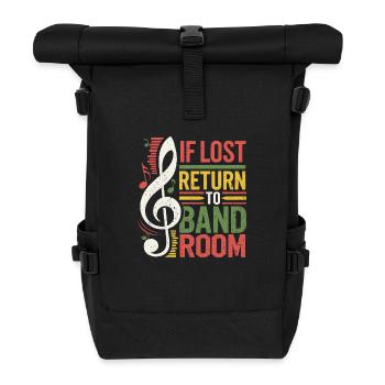 Witziges Design für Musiker - Rolltop Rucksack - Schwarz - Vorne