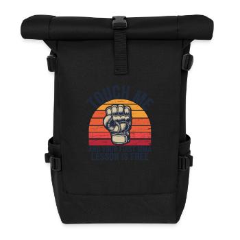 Selbstbewusst und kämpferisch - Rolltop Rucksack - Schwarz - Vorne