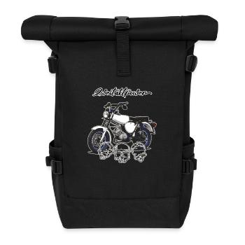 S51 (weiß) // Illustration - Rolltop Rucksack - Schwarz - Vorne