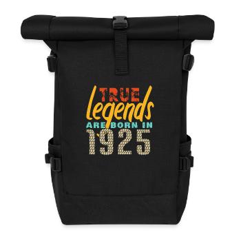 Vintage 1925 Born In 1925 100 Year Old Bar Code Anniversa - Roll Top Backpack - black - Front