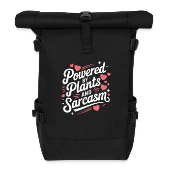 Vegetarian Vegan Veggie Vegetarian - Roll Top Backpack - black - Front