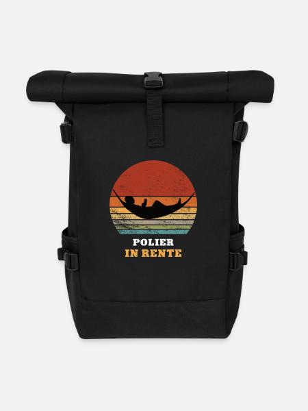 Polier Rente Ruhestand Ruheständler Rentner - Rolltop Rucksack - Schwarz
