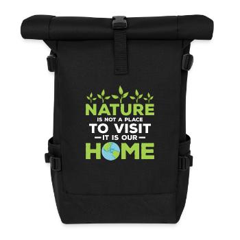 Nature Is Not A Place To Visit Planet Earth Day - Rolltop Rucksack - Schwarz - Vorne