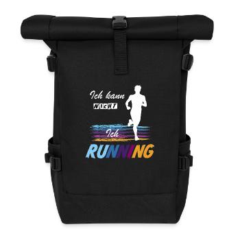 🚫NEIN zu Unwichtigem 🏃JA zu Laufen & Sport - Rolltop Rucksack - Schwarz - Vorne