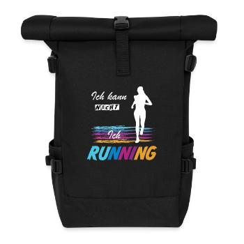 🚫NEIN zu Unwichtigem 🏃JA zu Laufen & Sport - Rolltop Rucksack - Schwarz - Vorne