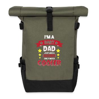 Dart Dartboard Dartpfeil - Rolltop Rucksack - Olive/Schwarz - Vorne