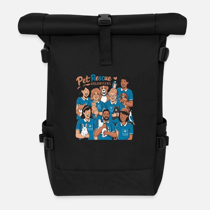Second Chance Heroes Freiwillige zur Rettung von Haustieren - Rolltop Rucksack - Schwarz