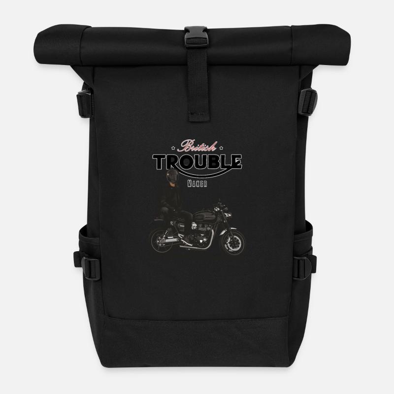 Modern Classic // Custom // Motorcycle - Roll Top Backpack - black