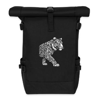 Tigre tribal - Sac à dos roll top - noir - Devant