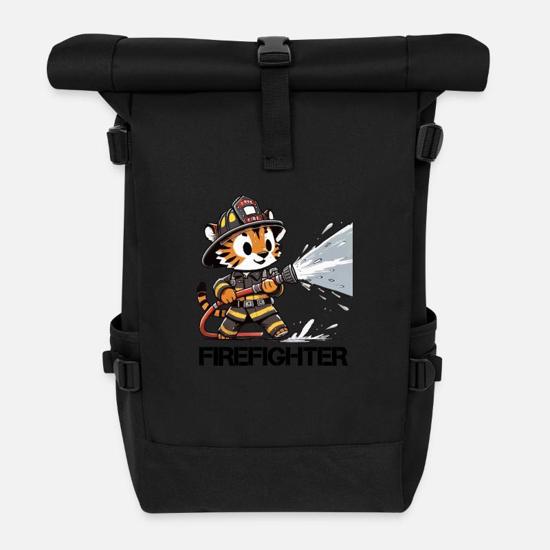tiger feuerwehr - Rolltop Rucksack - Schwarz