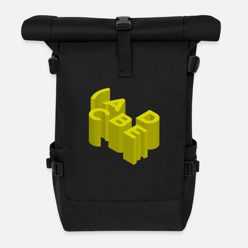 Stylish minimalist design - Roll Top Backpack - black