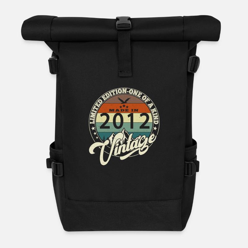 Vintage 2012 Best of 2012 - 13 Year Old Birthday - Roll Top Backpack - black