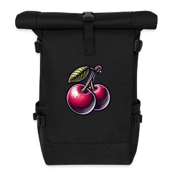 Passion cherries - Roll Top Backpack - black - Front