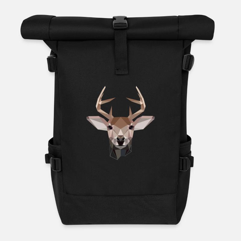 Deer - Rolltop Rucksack - Schwarz