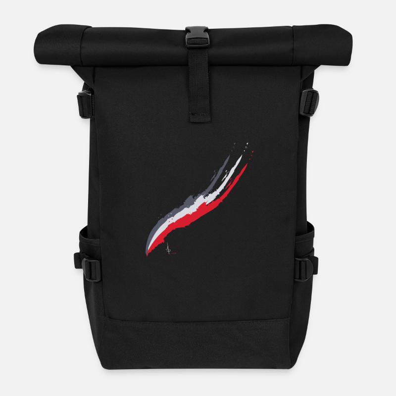 Bleu blanc rouge - Sac à dos roll top - noir