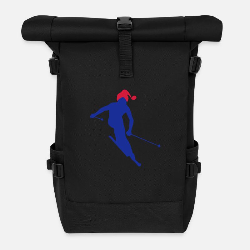 skifahrer - Rolltop Rucksack - Schwarz