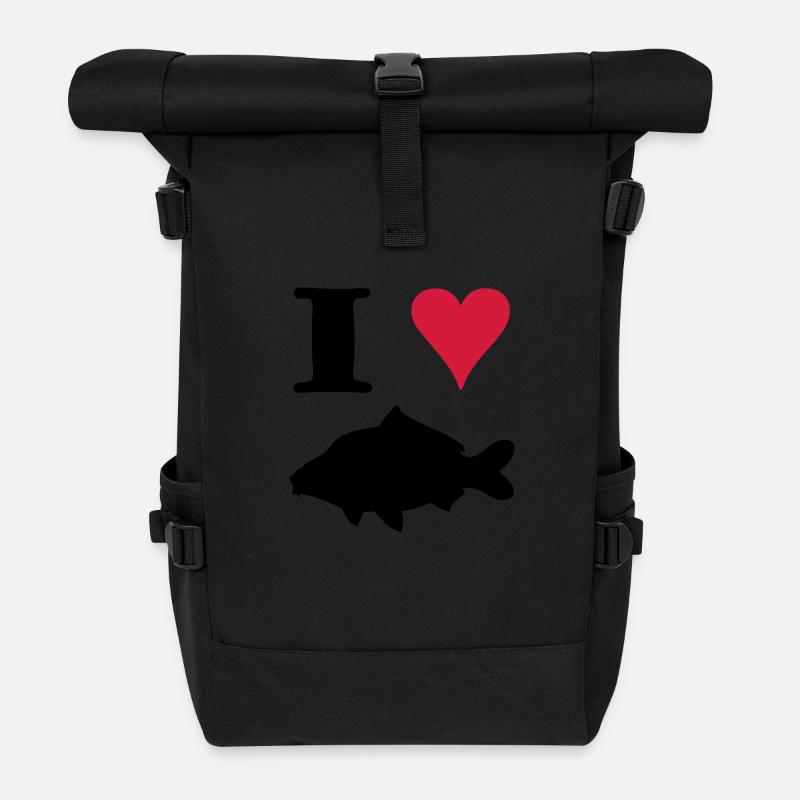 I Love Carp ! - Sac à dos roll top - noir