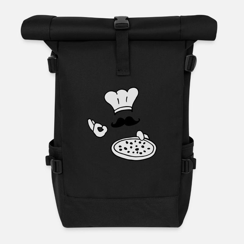 pizza - Rolltop Rucksack - Schwarz
