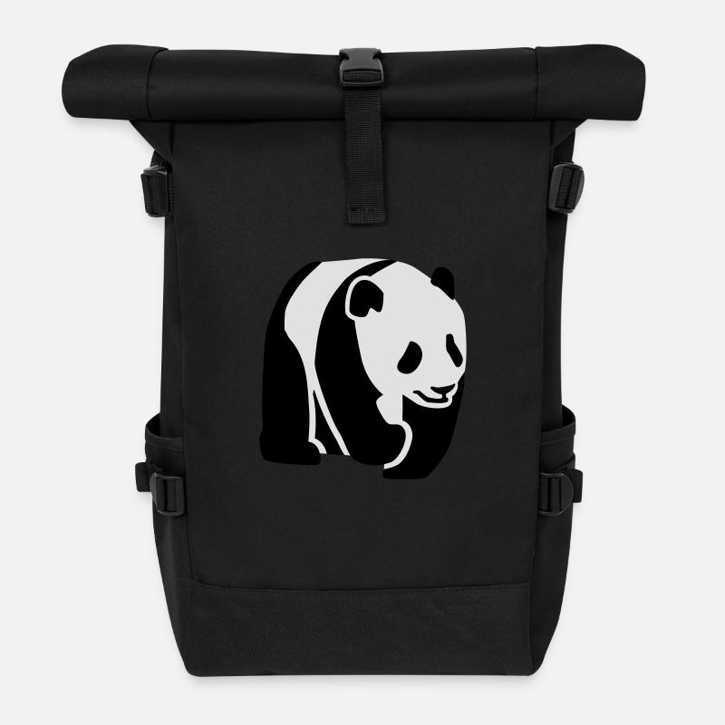 Panda - Rolltop Rucksack - Schwarz