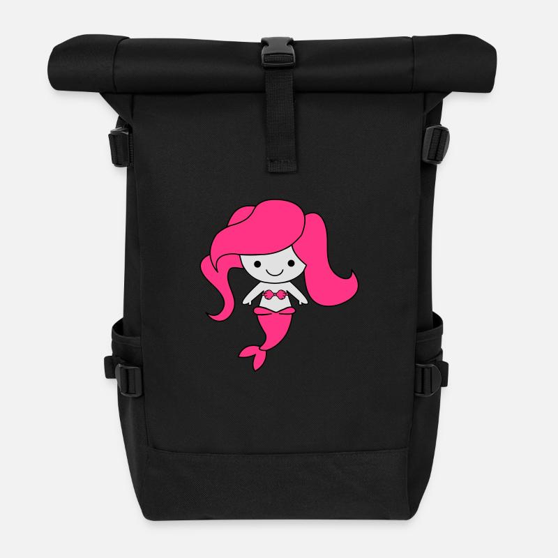 cute_mermaid_02 - Sac à dos roll top - noir