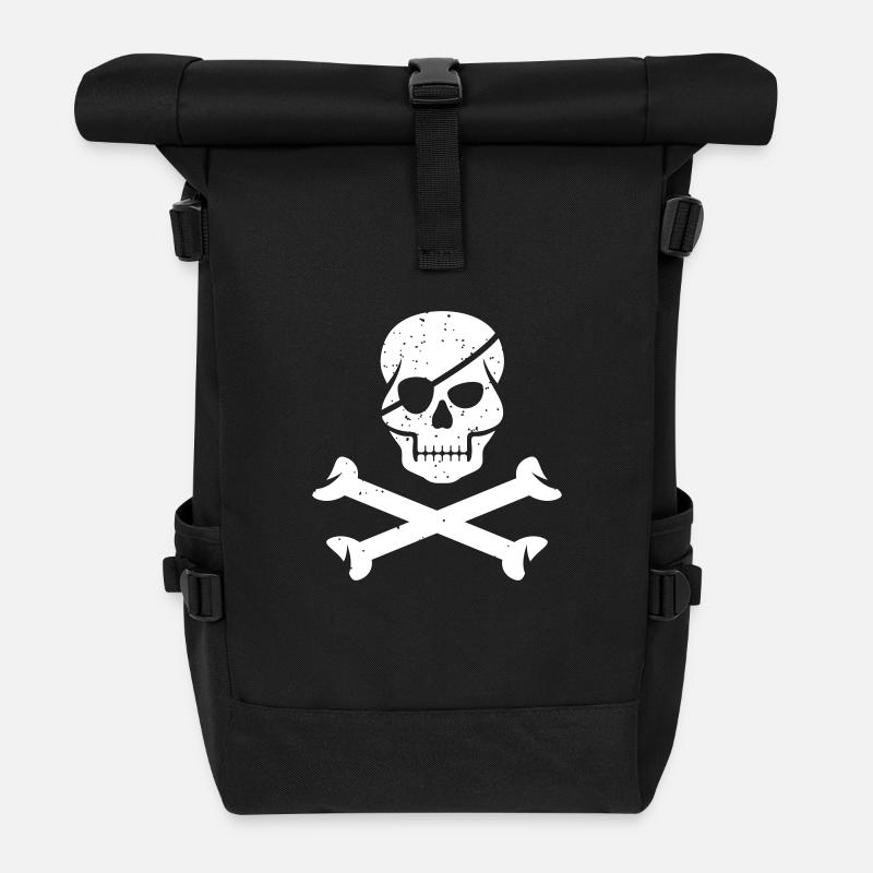 Pirates, Skulls, Vintage, Gift Ideas, Birthday - Rolltop Rucksack - Schwarz