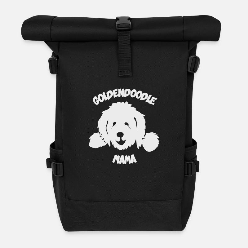 Doodle Mama Mum Mutter Goldendoodle - Rolltop Rucksack - Schwarz