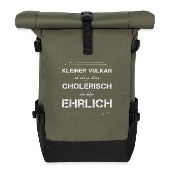 cholerisch ehrlich wei lin - Rolltop Rucksack - Olive/Schwarz - Vorne