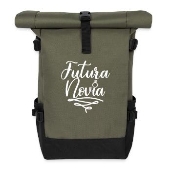 Futura Novia Girlfriend Engagement Wedding Gift - Roll Top Backpack - olive/black - Front