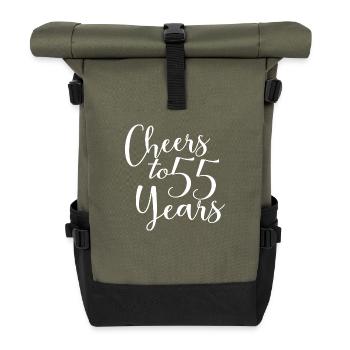 Prost auf 55 Jahre 55. Geburtstag - Rolltop Rucksack - Olive/Schwarz - Vorne