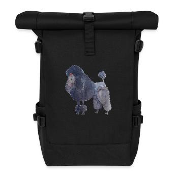 Poodle between - fun - Roll Top Backpack - black - Front